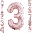 GOER 2 Pcs 42 Inch Rose Gold Foil Balloons Number 3,Huge Number Balloons for 3rd 33rd Birthday Party Supplies Anniversary Decorations by TinyTreasures Baby Boutique