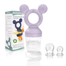 Baby Fruit Feeder, Frozen Teething Toys for Babies, Teether Pacifier with 3 Extra Teats, Eating Essentials, BPA Free Baby Feeding Supplies (Lavender) by TinyTreasures Baby Boutique