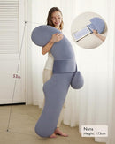 Momcozy Pregnancy Pillow, Original F Shaped Maternity Pillow for Pregnant Women with Adjustable Wedge Pillow, Full Body Support Pregnancy Pillows for Side Sleeping with Velvet Cover, Grey by TinyTreasures Baby Boutique