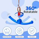 Ninja Swing-Twister 360° Spin Handle: Kids Slackline Accessories & Swing Attachment - Activate Ninja Powers with Epic Twist-Spin Flips! (Blue - Backyard/Playground Hang Toy) by TinyTreasures Baby Boutique