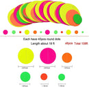 108feet Paper UV Round Dot Neon Garland Blacklight Reactive Glow in The Dark Party Supplies Streamers Glow Fluorescent Hanging Circle Dots Banners for Wedding Birthday Neon Party Decorations by TinyTreasures Baby Boutique