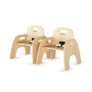 Foundations Simple Sitter Low Wood Feeding Chairs Multipack, Wide No-Tip Base, Adjustable Safety Harness, Stackable Wood Toddler Chairs with Food Service Grade Finish, 2 Pack (9 inch) by TinyTreasures Baby Boutique