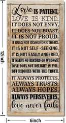 1 Corinthians 13:4-8 Inspirational Hanging Wood Decor Sign, Printed Wood Sign, Love is Patient, Love is Kind Quote, Hanging Bible Verses Woods Wall Signs, Rustic Home Decor Signs, Christian Gift E1 by CozyNest Decor