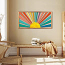 IARTTOP Large Boho Sun Wall Art Framed Wooden Art Wall Decor Sun Geometric Line Sunshine Wall Art for Living Room Bedroom Office 16"" x32, red by CozyNest Decor