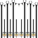 10Ft String Light Poles 6 Pack,Light Poles for Outside Lights,Outdoor with Fence Brackets Hanging Lights,Metal Stand Deck Patio Backyard by GreenHaven Gardens