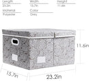 PRANDOM Jumbo Collapsible Storage Boxes with Lids Fabric Decorative Storage Bins Cubes Organizer Baskets with Cover Handles Divider for Bedroom Closet Living Room 23.2x15.7x11.6 Inch 3 Pack by TinyTreasures Baby Boutique