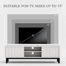 White Mid Century Modern TV Stand, Wood Fluted Living Room TV Stands with Storage Sliding Doors, Desert-Inspired Design MCM Entertainment Center for 55 60 65 70 75 55+ 60+ 65+ 70+ Inch by CozyNest Decor