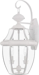 Livex Lighting 2251-91 Monterey 2 Light Outdoor Brushed Nickel Finish Solid Brass Wall Lantern with Clear Beveled Glass by GreenHaven Gardens
