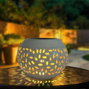 Solar Table Light Outdoor Waterproof- Solar Powered LED Lamp Hollowed-Out White Metal Desktop Decorative Lantern for Indoor Desk Bedroom Patio Garden Pathway Yard by GreenHaven Gardens