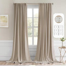 MIULEE Taupe Back Tab Blackout Curtain 96 Inch Long 2 Panels Set for Bedroom, Rod Pocket/Pinch Pleat Thermal Insulated Living Room Darkening Pleated Light Blocking Floor to Ceiling Drape by TinyTreasures Baby Boutique