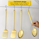 Homquen Gold Kitchen Utensils Set 4pcs, Titanium Gold Plating Stainless Steel Cooking Utensils Set, Kitchen Tools Spatulas Set, Cooking Spoons, Home Essentials Kitchen Gadgets Accessories by CozyNest Decor