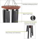 Wind Chimes for Outside Large Deep Tone, 44 Inch Black Memorial Windchimes, Outdoor Wind Chimes Gifts for Housewarming, Mother's Day, Christmas, Patio Garden Yard Decoration by CozyNest Decor