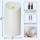 Homemory 6"x3" Outdoor Waterproof Flameless Candles, LED Candles, Battery Operated Candles with Remote and Timers, Electric Fake Plastic Pillar Candles, Ivory White, Set of 2 by CozyNest Decor