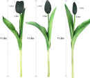 15pcs Artificial Tulips Flowers, Fake Tulips Real Touch, Faux Latex Tulips Bouquets, for Party Wedding Home Room Decoration (Black) by CozyNest Decor