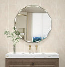 Single Beveled Edge Circle Mirror Frameless Wall Mount Bathroom Vanity Mirror, 30” by CozyNest Decor