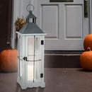 Bdor 26in Farmhouse White IP65 Waterproof Wood Metal Decorative Lanterns with Remote Control, Timer, Tempered Glass, Flameless Pillar Candles, Decorative Lanterns for Home Decor, Front Porch, Wedding by CozyNest Decor