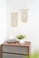 Dahey 2 Pcs Macrame Wall Hanging Small Woven Tapestry Wall Art Decor - Beautiful for Boho Home Dorm College Classroom Decor, Apartment, Nursery, Party Decorations, 16.5" L x 10" W and 17.5"x 10"W by CozyNest Decor