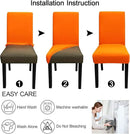 JQinHome Dining Chair Slipcover, High Stretch Removable Washable Chair Seat Protector Cover Set of 4,Chair Covers for Halloween Dining Room, Kitchen,Home Party,Wedding Ceremony(Orange, 4PC) by CozyNest Decor