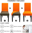 JQinHome Dining Chair Slipcover, High Stretch Removable Washable Chair Seat Protector Cover Set of 6,Chair Covers for Halloween Dining Room, Kitchen,Home Party,Wedding Ceremony(Orange, 6PC) by CozyNest Decor