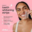 Zimba Teeth Whitening Strips Vegan Whitening Strip Enamel Safe Teeth Whitening Hydrogen Peroxide Teeth Whitener for Coffee, Wine, and Other Stains, 28 Strips (14 Day Treatment), Peach by CozyNest Decor