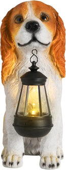 Afirst Dog Garden Statue - Outdoor Decor with Solar Lantern Lovely American Cocker Spaniel Figurine Patio Lawn Yard Art Ornaments Housewarming Gift by GreenHaven Gardens