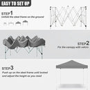 10x10ft Pop Up Canopy Tent,Heavy Duty Waterproof Folding Tent for Camping Parties Events Parties,Outdoor Canopy,Portable Sun Shelter,3 Adjustable Height(Grey) by GreenHaven Gardens