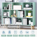 IOTXY Wooden Open Shelf Bookcase - 3-Tier Floor Standing Display Cabinet Rack with Legs, 10 Cubes Bookshelf, Tiffany-Green by CozyNest Decor