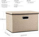 PRANDOM Extra Large Collapsible Storage Bins with Lids [5-Pack] Linen Fabric Foldable Storage Baskets Boxes Organizer Containers Cube with Cover for Bedroom Closet Office Nursery (22.8x15.75x13.8) by TinyTreasures Baby Boutique