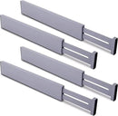 Utoplike Bamboo Drawer Dividers Large, Gray Kitchen Drawer Organizers Adjustable, Spring Loaded, Works in Dresser, Bathroom, Bedroom, Desk, 4 pcs, 2.4" H by CozyNest Decor