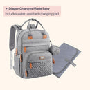 BabbleRoo Diaper Bag Backpack - Baby Essentials Travel Tote - Multi Function Waterproof Diaper Bag, Travel Essentials Baby Bag with Changing Pad, Stroller Straps & Pacifier Case - Unisex, Light Gray by TinyTreasures Baby Boutique