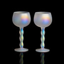 Iridescent Squiggle Stemmed Wine Glasses Set Of 2 By Elegant Squiggly Curvy Glasswar by The Wine Savant