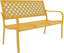 Grand patio 50" Outdoor Bench Garden Bench with Armrests Bench for Outdoors Lawn Yard Porch Sunflower Yellow by GreenHaven Gardens
