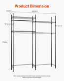 VEVOR Over The Washer and Dryer Storage Shelf, 4 Tier Laundry Room Drying Rack with Hanger Rod and Hooks, Adjustable Over Washer and Dryer Shelves, Laundry Room Shelf Storage Space Saver, Black by CozyNest Decor