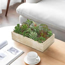 Artificial Succulent Plants in Pot 10 Inch Fake Succulent Arrangement Potted Succulents Plants Centerpiece in Rectangular Wooden Planter for Home Office Desk Shelf Living Room Bedroom Farmhouse Decor by GreenHaven Gardens