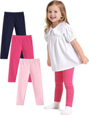 Witwot 3 Pack Baby Girls Leggings Toddler Kids Soft Cotton Pants Size 18M-5T by TinyTreasures Baby Boutique