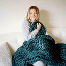 Nuzzie Chunky Knit Weighted Blanket - Breathable, Cooling, Hand Made Knit Throw Blanket for Sleep - Machine Washable, Stylish Decor Design (Forest Green, Queen | 28lbs | 80"x80") by CozyNest Decor