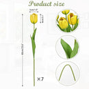 Artificial Tulips Flowers – 24" Long Stem Faux Tulips, 7PCS Real Touch Fake Yellow Tulip for Vase, Farmhouse, Kitchen, Spring & Wedding Home Decor by CozyNest Decor
