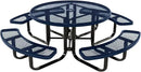 Coated Outdoor Furniture Heavy-Duty Portable Outdoor Kids Table with Umbrella Hole, Expanded Metal Kids Picnic Table, Commercial-Grade, Made in America (46 In, Round, Childrens, Textured Dark Blue) by GreenHaven Gardens