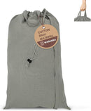 LFH Home Cotton Canvas Large Laundry Bag with Handle, Heavy Duty Drawstring Closure Washable Laundry Bags, School Travel, Home, Hotel, College Dorm, Organizer Sack, Toys Clothes 20x30-Grey by TinyTreasures Baby Boutique