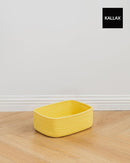 KALLAX Small Woven Basket, 12 x 8 x 4.5 Inches, Storage Basket for Organizing, Cute Small Rope Shelf Closet Cube Storage Bins Baskets for Shelves, Dog Toy Gift Baskets Empty, 3 Pack Yellow by TinyTreasures Baby Boutique
