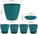6 inch Plant Pots, 5 Pack Flower Pots Outdoor Indoor, Planters with Drainage Hole and Tray Saucer. by GreenHaven Gardens