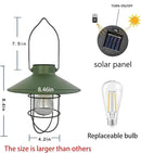 pearlstar Solar Lantern Outdoor Hanging Light Metal Farmhouse Solar Lamp with Warm White Edison Bulb Design for Garden Yard Patio Proch Decor(Green) by CozyNest Decor