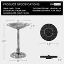 VIVOHOME Polyresin Antique Outdoor Gray Garden Bird Bath and Solar Powered Round Pond Fountain Combo Set by GreenHaven Gardens