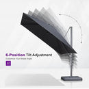 PURPLE LEAF 9' X 11.5' Rectangle Patio Umbrella Outdoor Large Aluminum Cantilever Umbrella with 3 Years Fade Resistance Recycled Fabric and 360-degree Rotation for Garden Deck Pool, Mist Grey by GreenHaven Gardens
