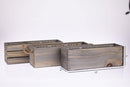 Wooden Planter Box with Handle, Rustic Barn Wood, Plastic Liner l Garden Decor l Restaurant and Wedding Decorations l Wedding Table Centerpiece (12x4 w Handle Set of 4, Natural) by GreenHaven Gardens