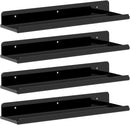 Lifewit Floating Shelves for Wall, 4 Pack Black Acrylic Shelf 15" Room Decor for Bookcase/Vinyl Record Display/Photo/Picture in Bedroom, Living Room, Bathroom, Kitchen Storage and Organization by TinyTreasures Baby Boutique