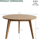 100% Solid Oak Wood Mini Coffee Table, Round Side Table w/Solid Wood Legs, Walnut Mid Century Coffee Table w/Sturdy Frame for Bedroom Balcony Living Room (29.53" D x 17.72" H) by CozyNest Decor