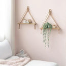 Mkono Macrame Hanging Shelves Boho Wall Decor Set of 2 Rustic Wood Floating Storage Shelf for Bedroom Bathroom Living Room Nursery Dorm Room, Display Shelving for Hanging Plants Photos by CozyNest Decor