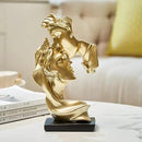 Couples Kiss Sculpture,Abstract Art Couple Sculpture Home Furnishing Resin Statue Decoration Romantic Statue Used for Home Decoration, Wedding, Gift. (Gold) by CozyNest Decor