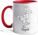 Elf With Box Coffee Mug Gift For Men Boy Grandson Christmas, Personalized Name Kids Accent Teacup, Customized Elf Travel Coffee Cup Gift For Nephew on Birthday Christmas, Elves White Mug 11 Oz 15 Oz by TinyTreasures Baby Boutique
